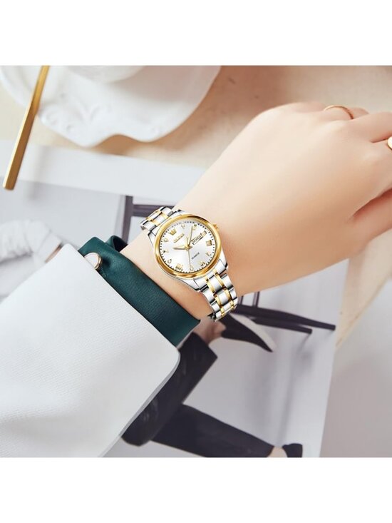 Women\'s Silver Gold Diamond Adjustable Strap Stainless Steel Luxury Wrist Watch